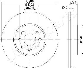 Japanparts DI-0422 - Гальмівний диск autocars.com.ua