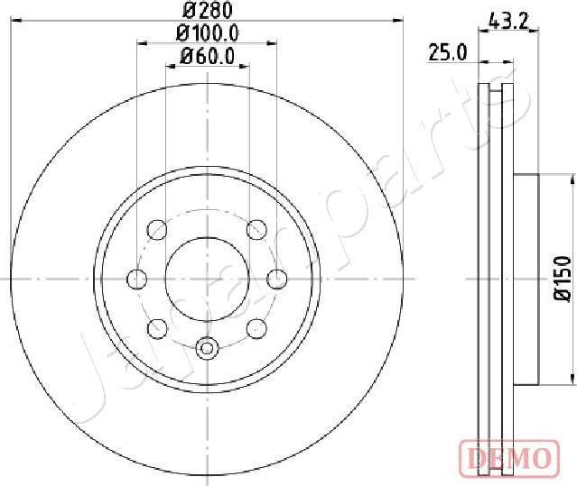 Japanparts DI-042C - Тормозной диск avtokuzovplus.com.ua