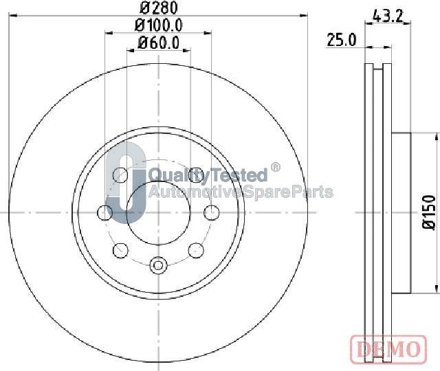 Japanparts DI042JM - Тормозной диск avtokuzovplus.com.ua