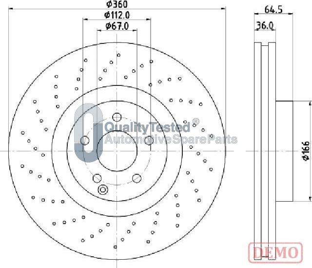 Japanparts DI0527JM - Тормозной диск avtokuzovplus.com.ua