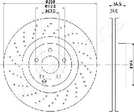 Japanparts DI-0527 - Гальмівний диск autocars.com.ua