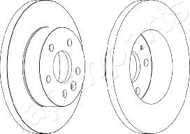 Japanparts DI-0565 - Гальмівний диск autocars.com.ua