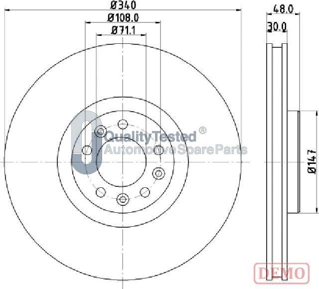 Japanparts DI0611JM - Тормозной диск autodnr.net