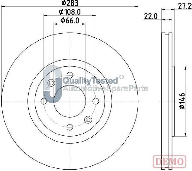 Japanparts DI0626JM - Тормозной диск autodnr.net