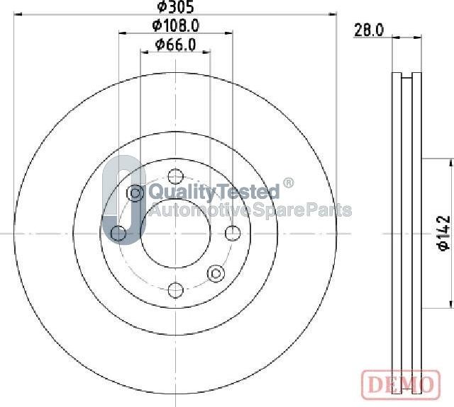 Japanparts DI0631JM - Тормозной диск avtokuzovplus.com.ua