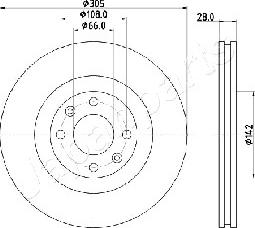 Japanparts DI-0631 - Гальмівний диск autocars.com.ua