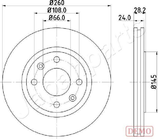 Japanparts DI-0632C - Тормозной диск avtokuzovplus.com.ua