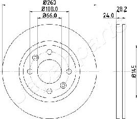 Japanparts DI-0632 - Гальмівний диск autocars.com.ua