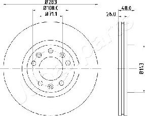 Japanparts DI-0633 - Тормозной диск avtokuzovplus.com.ua