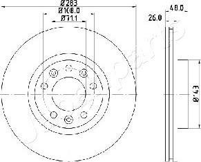 Japanparts DI-0634 - Гальмівний диск autocars.com.ua