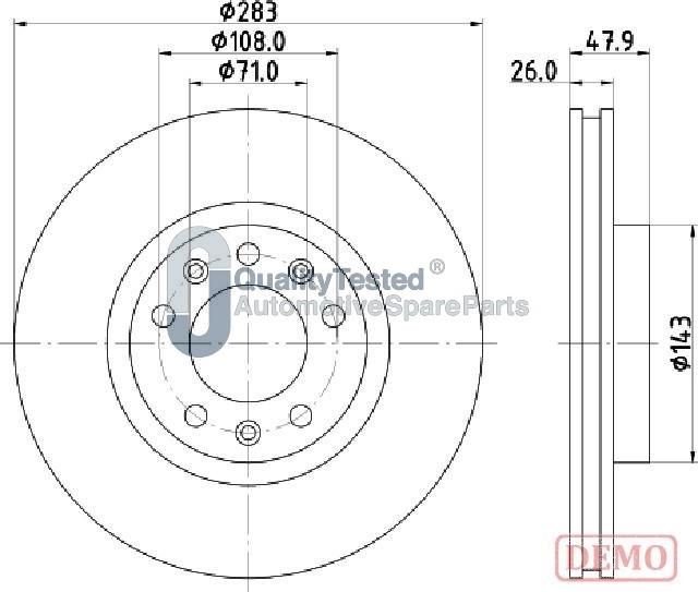 Japanparts DI0637JM - Тормозной диск avtokuzovplus.com.ua