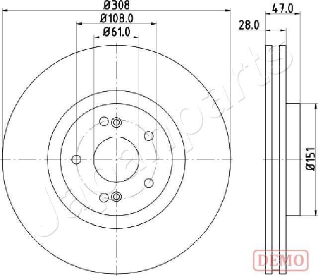 Japanparts DI-0703C - Тормозной диск autodnr.net