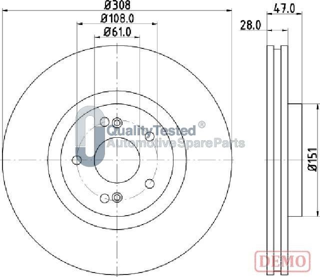 Japanparts DI0703JM - Тормозной диск autodnr.net