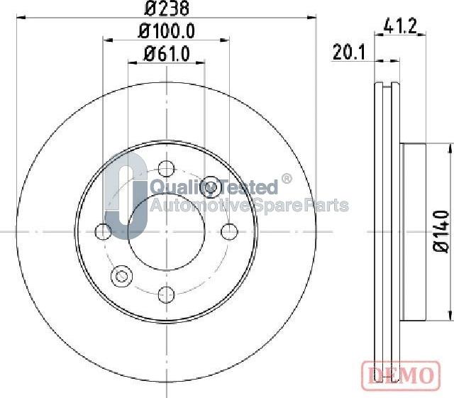 Japanparts DI0708JM - Тормозной диск autodnr.net