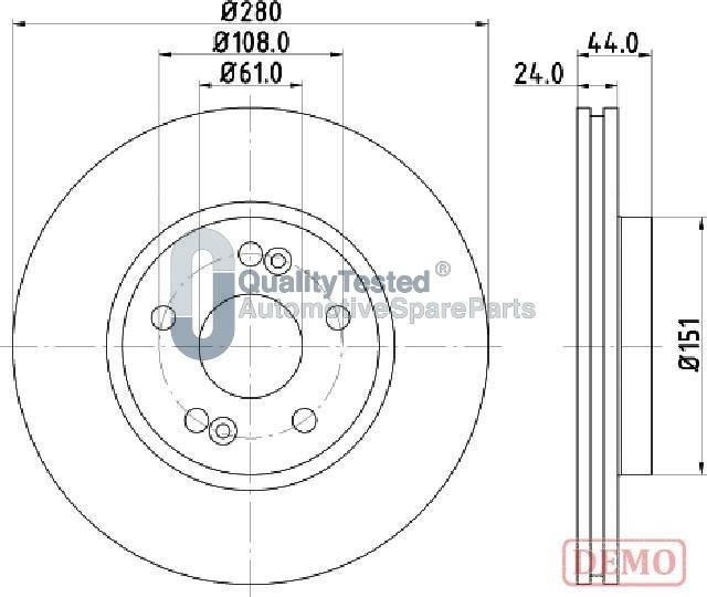 Japanparts DI0710JM - Тормозной диск autodnr.net