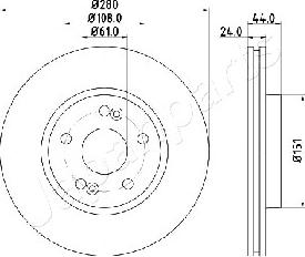 Japanparts DI-0710 - Тормозной диск avtokuzovplus.com.ua