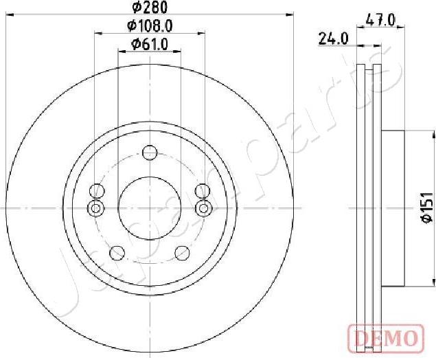 Japanparts DI-0711C - Гальмівний диск autocars.com.ua