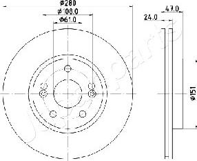 Japanparts DI-0711 - Гальмівний диск autocars.com.ua