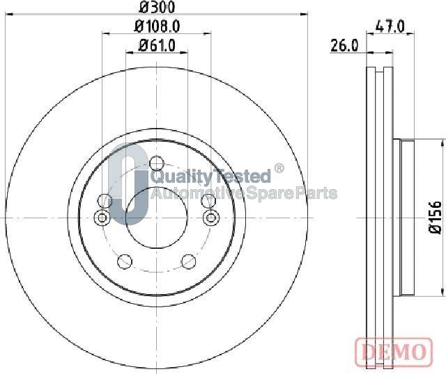 Japanparts DI0712JM - Тормозной диск autodnr.net