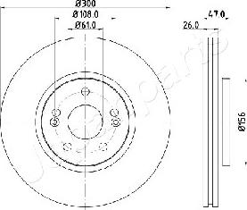 Japanparts DI-0712 - Гальмівний диск autocars.com.ua