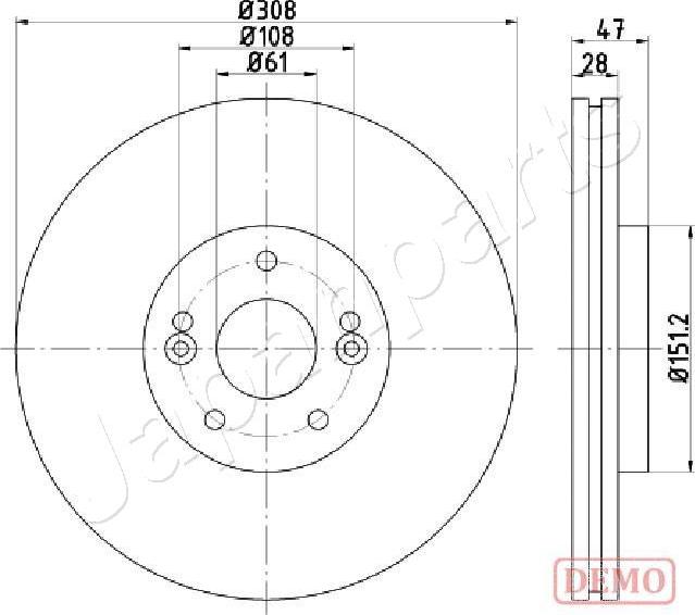 Japanparts DI-0713C - Гальмівний диск autocars.com.ua