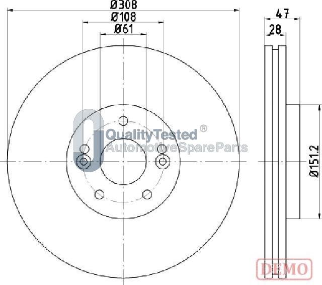 Japanparts DI0713JM - Тормозной диск autodnr.net