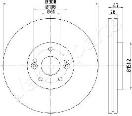 Japanparts DI-0713 - Тормозной диск avtokuzovplus.com.ua