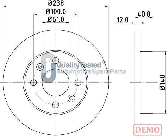 Japanparts DI0714JM - Тормозной диск autodnr.net