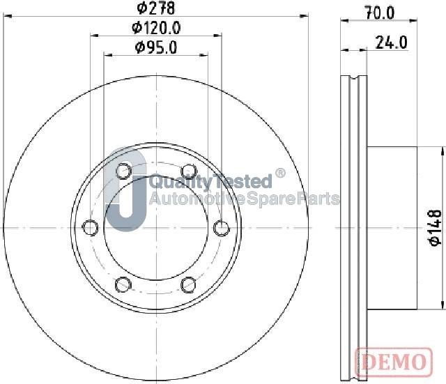 Japanparts DI0715JM - Тормозной диск avtokuzovplus.com.ua