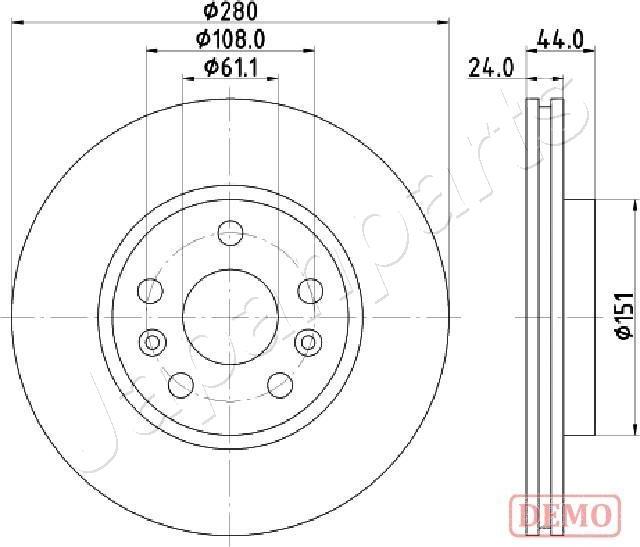 Japanparts DI-0716C - Гальмівний диск autocars.com.ua