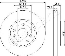 Japanparts DI-0716 - Гальмівний диск autocars.com.ua