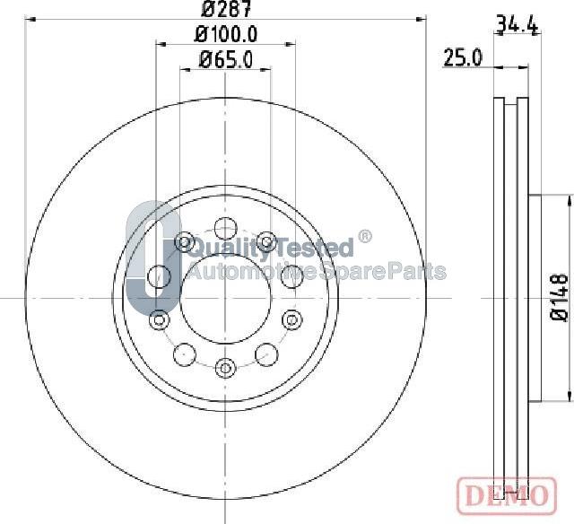 Japanparts DI0901JM - Тормозной диск autodnr.net