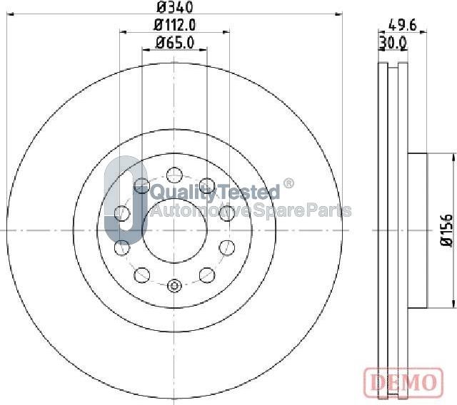 Japanparts DI0907JM - Тормозной диск avtokuzovplus.com.ua