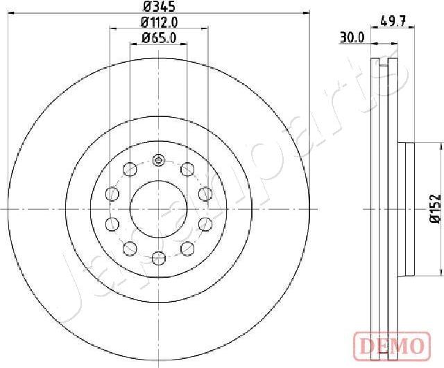 Japanparts DI-0908C - Гальмівний диск autocars.com.ua