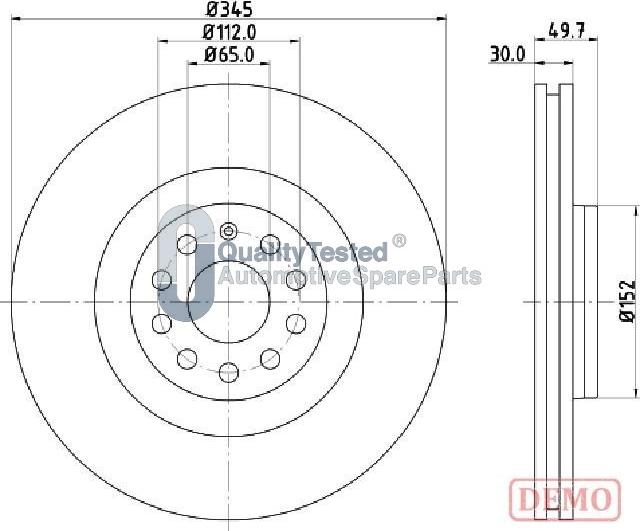 Japanparts DI0908JM - Тормозной диск autodnr.net