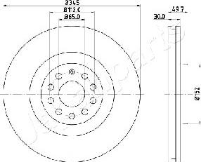 Japanparts DI-0908 - Гальмівний диск autocars.com.ua