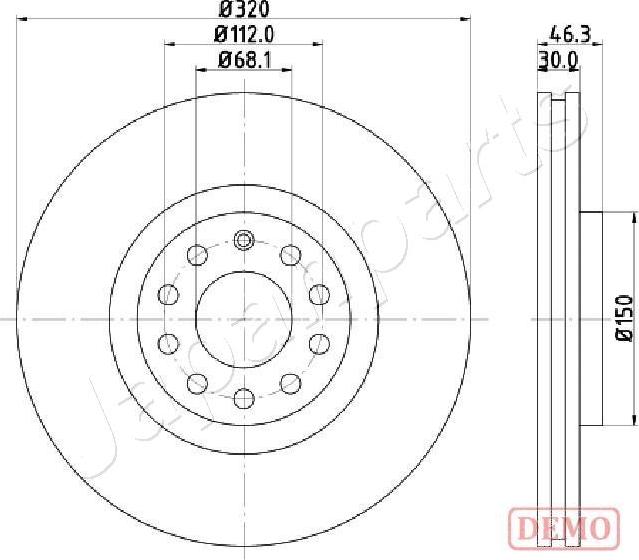 Japanparts DI-0909C - Тормозной диск avtokuzovplus.com.ua