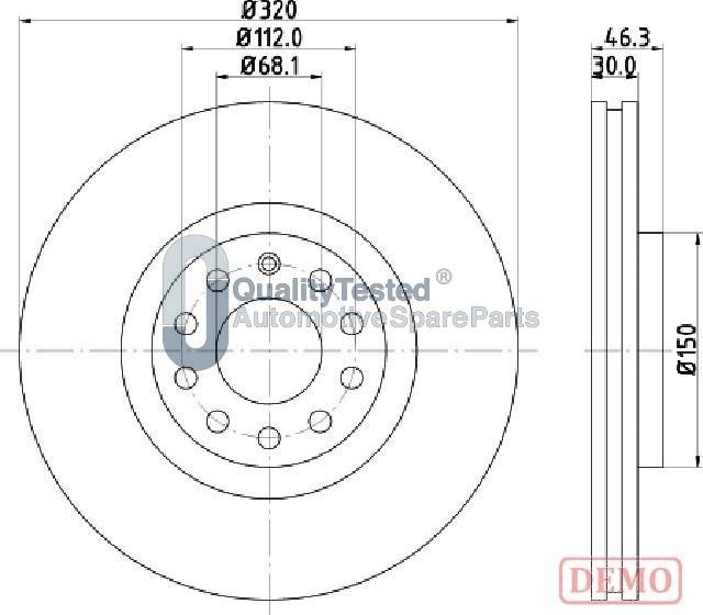 Japanparts DI0909JM - Тормозной диск autodnr.net