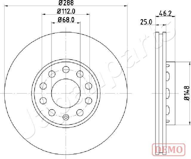 Japanparts DI-0910C - Гальмівний диск autocars.com.ua