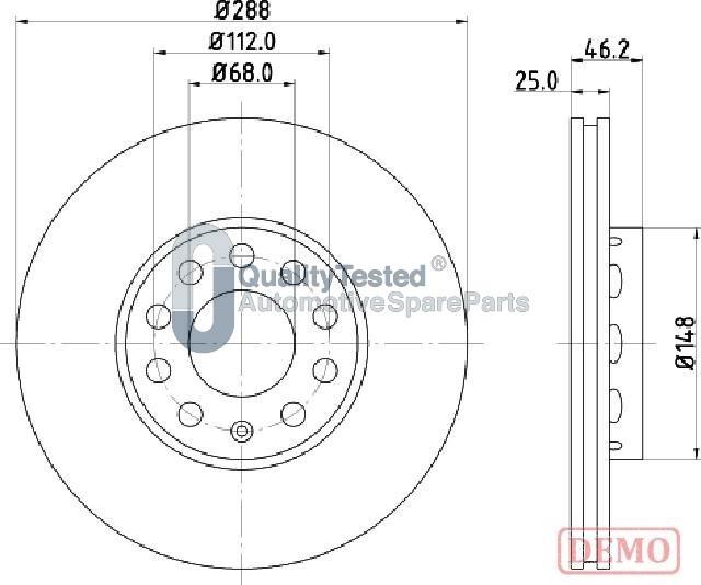 Japanparts DI0910JM - Тормозной диск autodnr.net