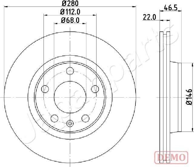 Japanparts DI-0911C - Тормозной диск avtokuzovplus.com.ua