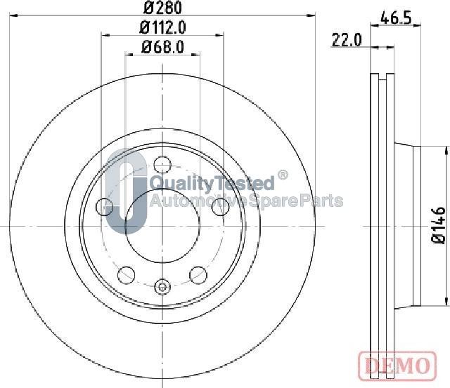 Japanparts DI0911JM - Тормозной диск autodnr.net