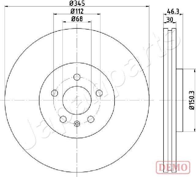 Japanparts DI-0912C - Тормозной диск avtokuzovplus.com.ua