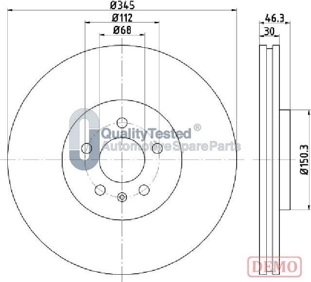 Japanparts DI0912JM - Тормозной диск autodnr.net