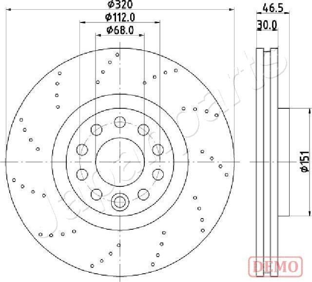 Japanparts DI-0913C - Тормозной диск avtokuzovplus.com.ua