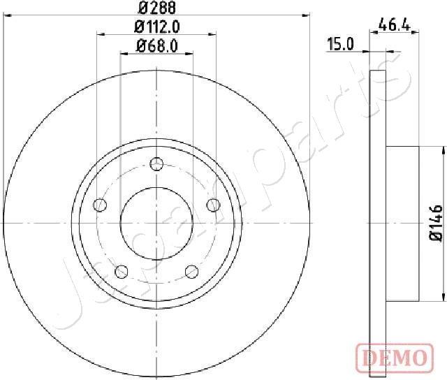 Japanparts DI-0923C - Гальмівний диск autocars.com.ua