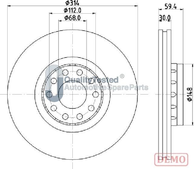 Japanparts DI0924JM - Гальмівний диск autocars.com.ua