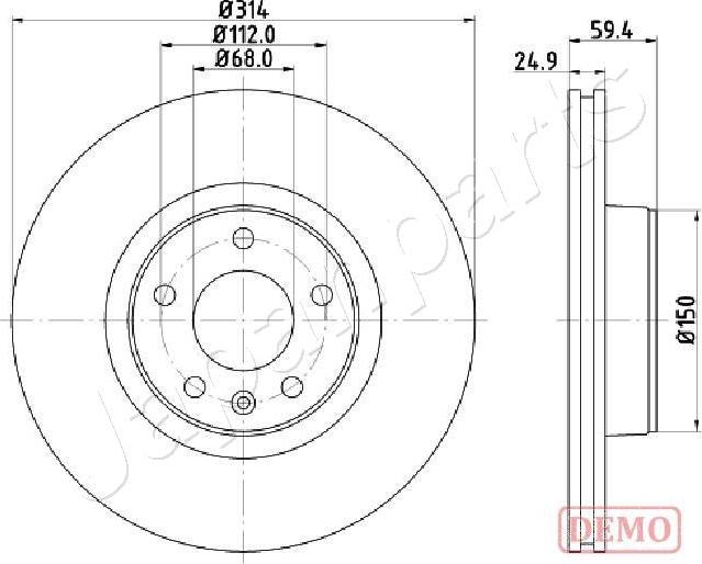 Japanparts DI-0927C - Гальмівний диск autocars.com.ua