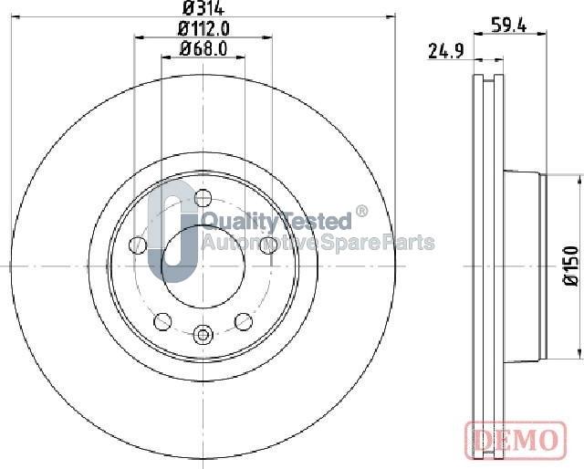 Japanparts DI0927JM - Тормозной диск autodnr.net