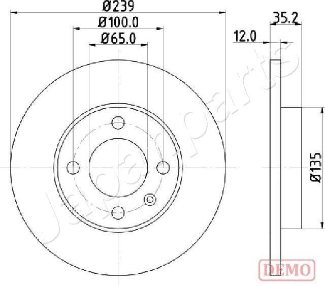 Japanparts DI-0938C - Гальмівний диск autocars.com.ua